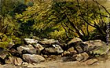 William James Muller Canvas Paintings - A Rocky Stream, Lyndale, Devon